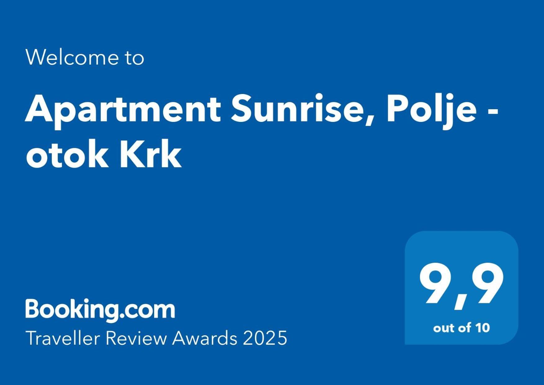 Apartment Sunrise, Polje - Otok Krk Εξωτερικό φωτογραφία